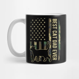 Best Cat Dad Camouflage American Flag Fathers Day Gift Mug